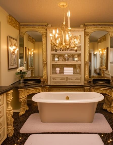 Opulent Clawfoot Bathtub with Roses and Candles