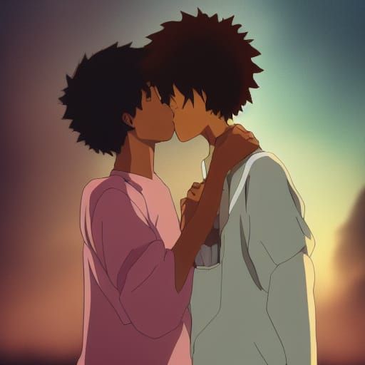Black Men Kissing: Anime Key Visual