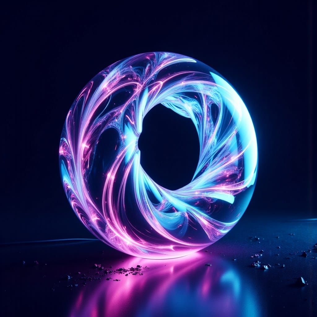 Futuristic Living Room Lamp with Iridescent Glow