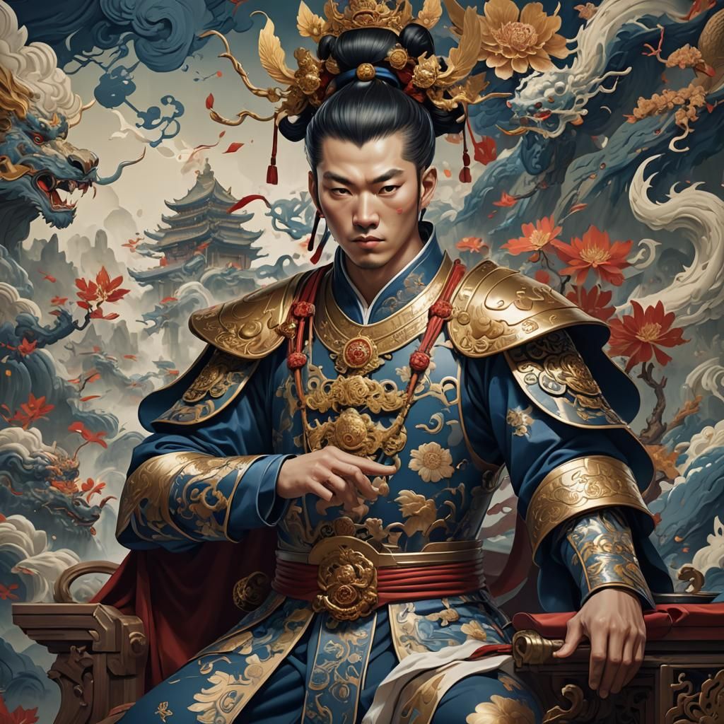 Chinese emperor in traditional dress