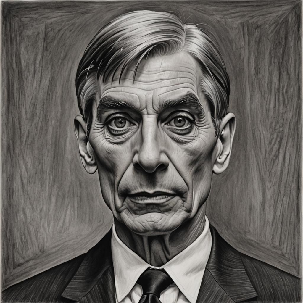 Charlie Watts as Lurch Addams: Charcoal Portrait