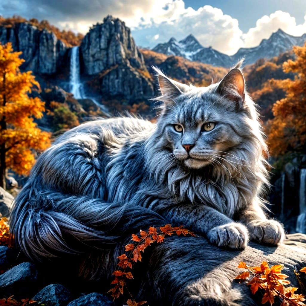 Gigantic Cat Guardian of a Tiny World