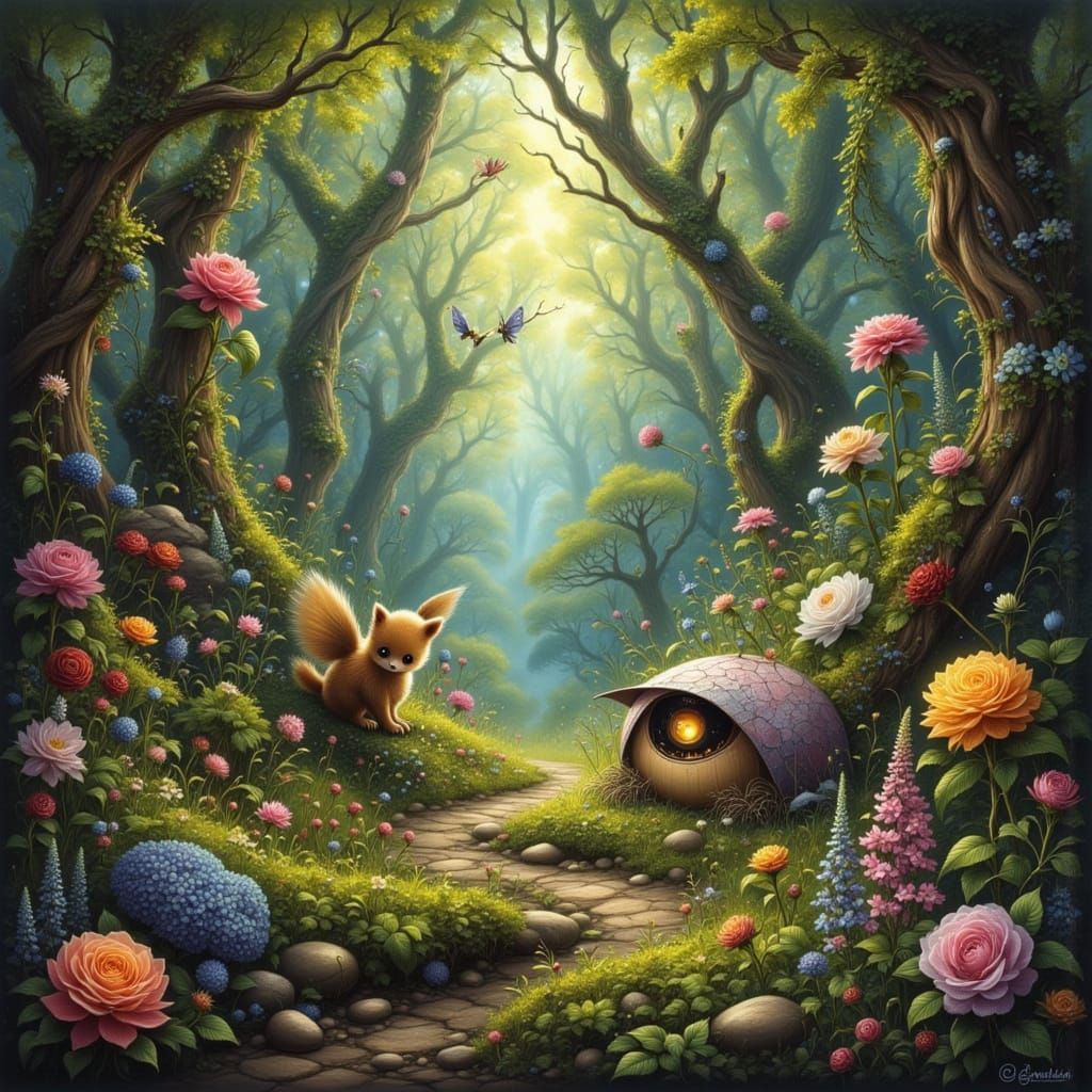 Fantasy Forest with Magical Critters