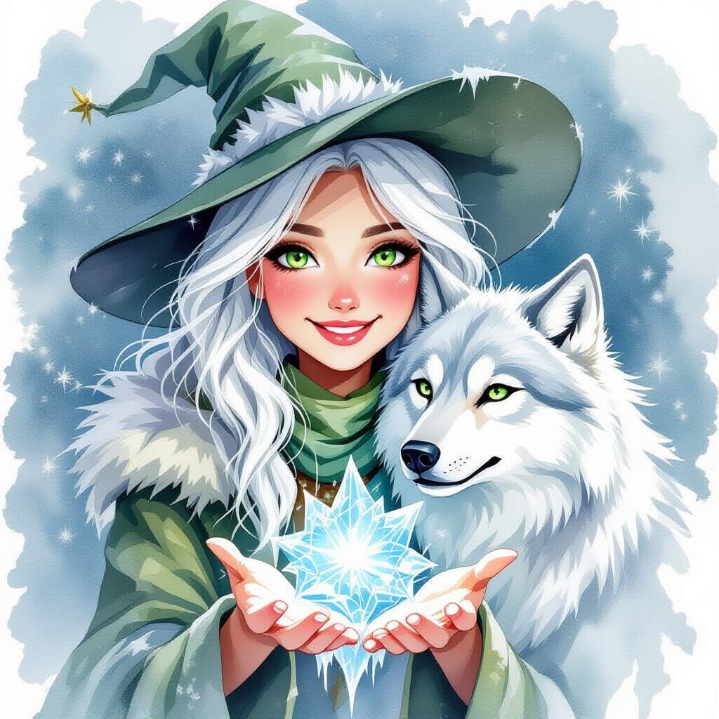 Winter Witch and Wolf Create Ice Magic