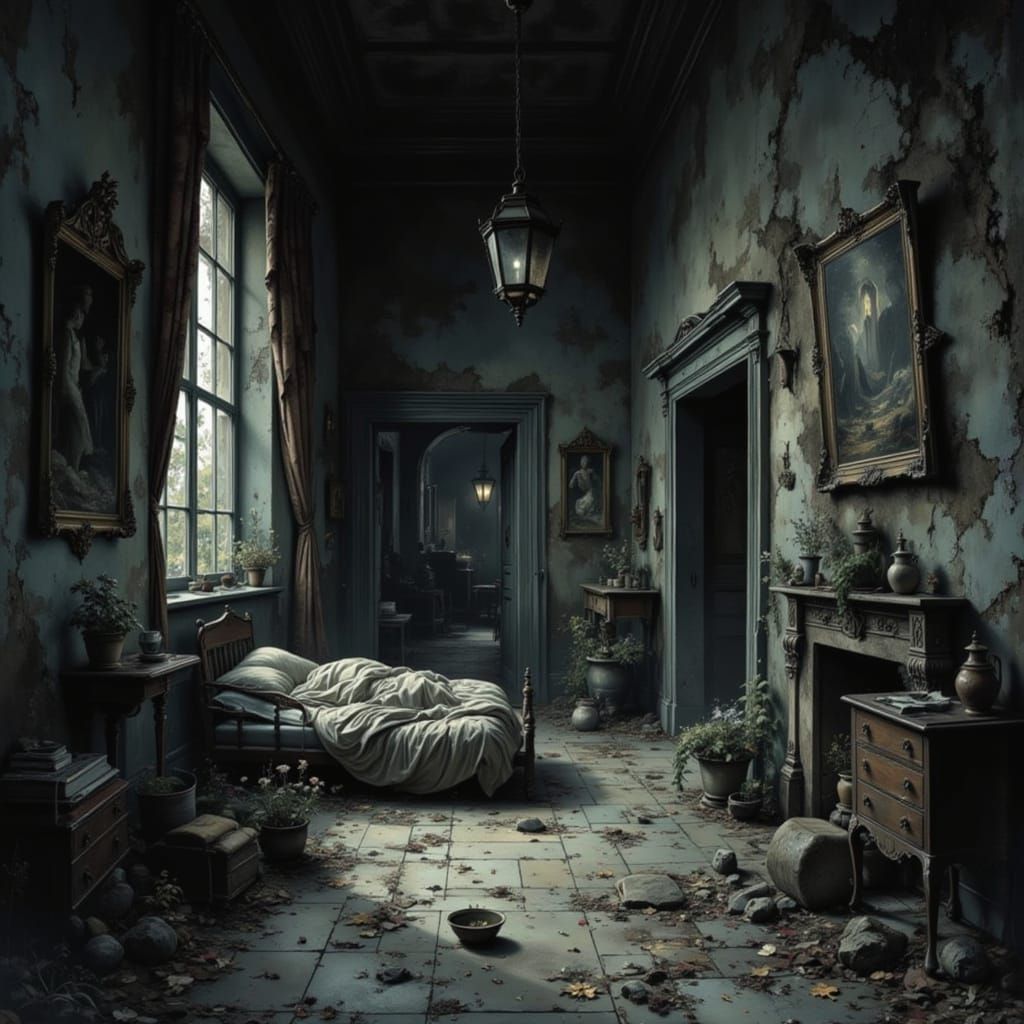 Eerie Room of Shifting Furniture and Morphing Shadows