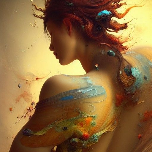 Ethereal Sci-Fi Renaissance Painting in Acrylic Art