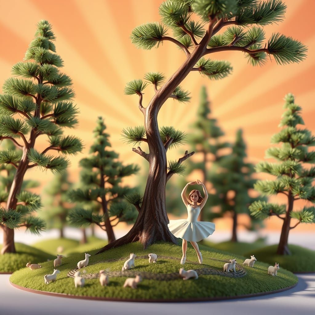Ballerina Dances in Enchanted Pine Forest