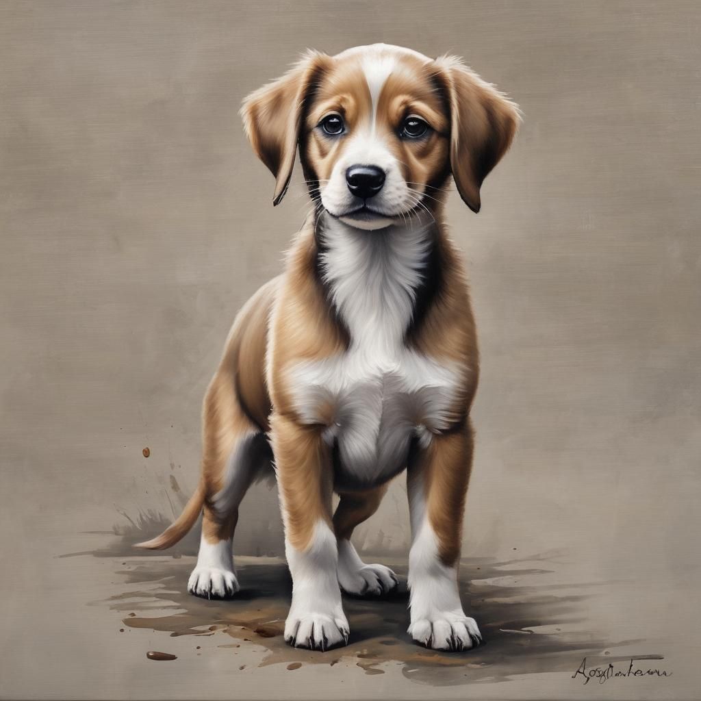 Impressionist Puppy Painting