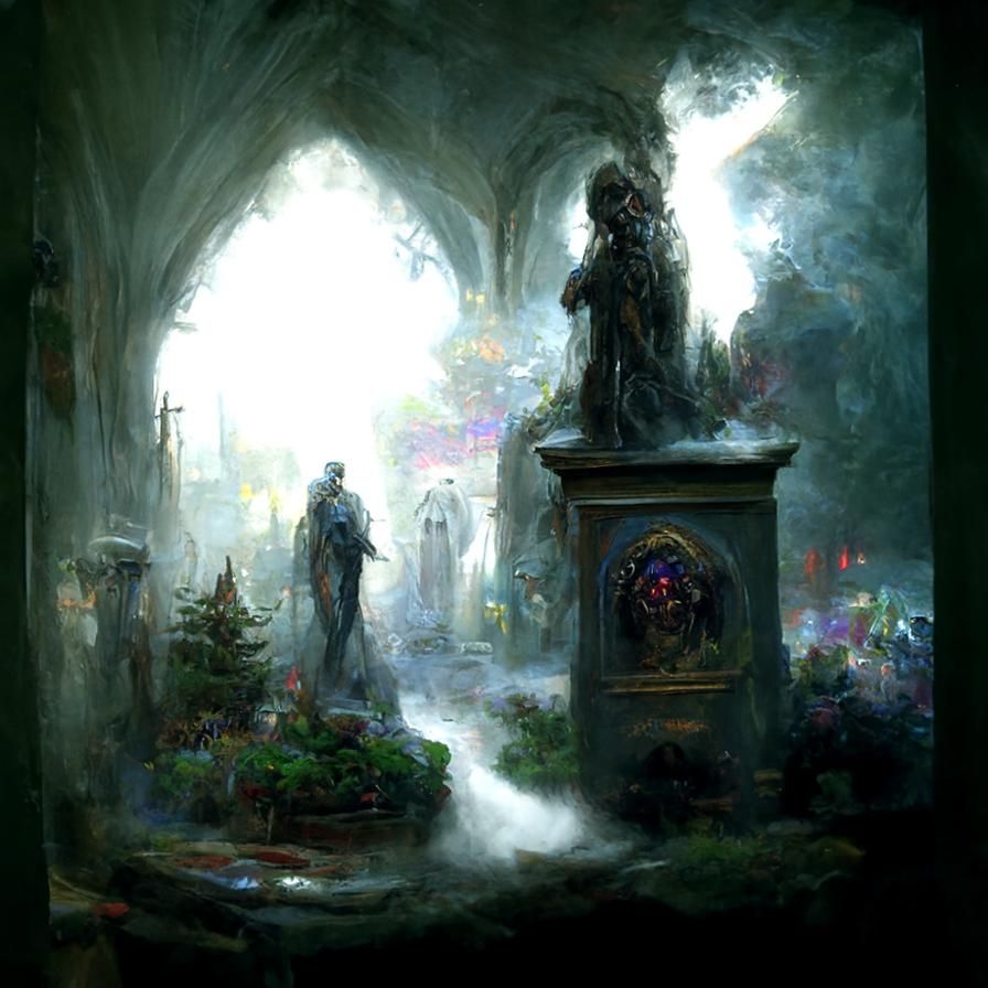Ethereal Soul Crypt in Dark Fantasy Style