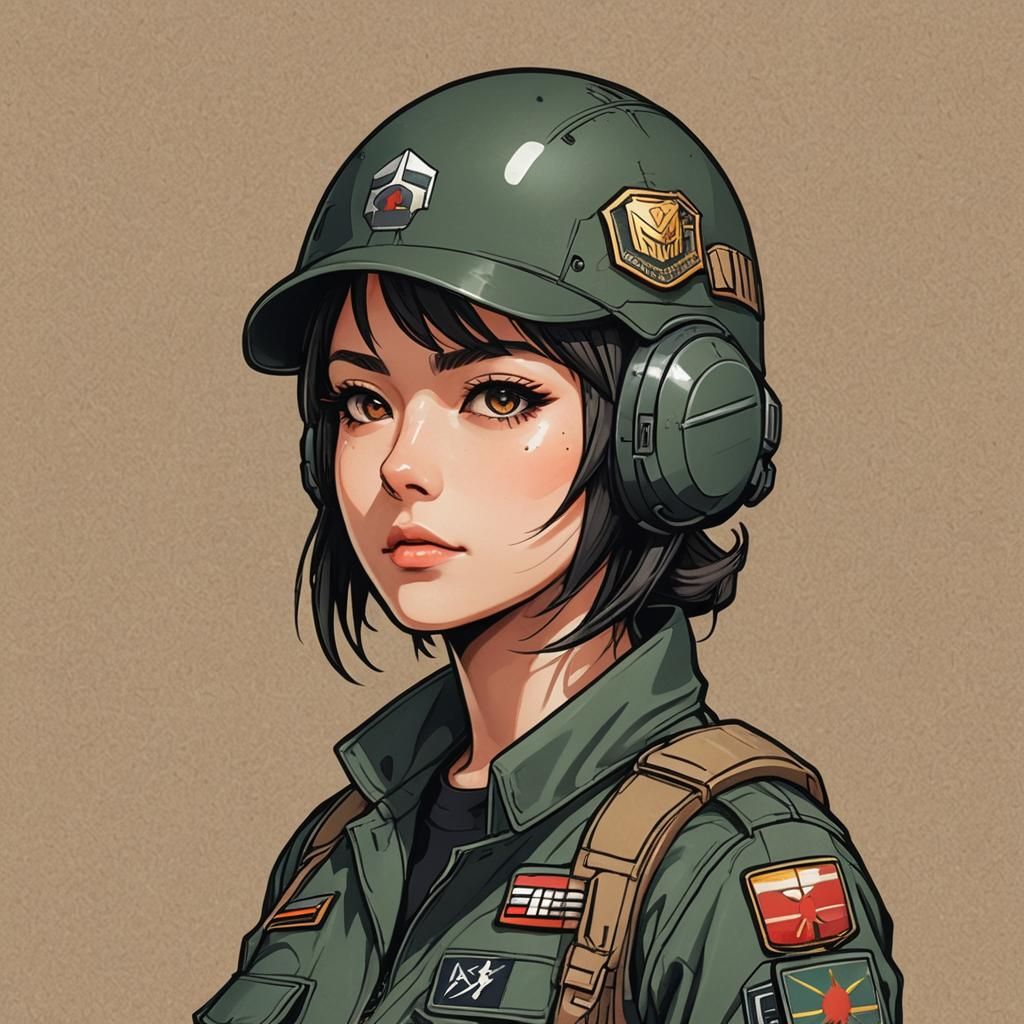 Anime Soldier Girl Military Patch Design