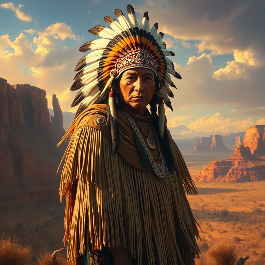 Native American Warrior in the Southwest