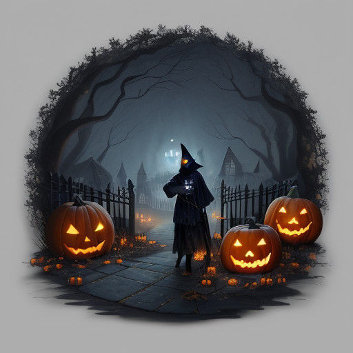 Spooky Dark Fantasy Scene in a Haunted Gothic Graveyard at H...
