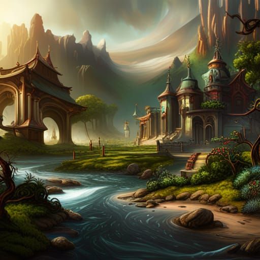 Fantastical Skull Garden in Detailed Matte Painting