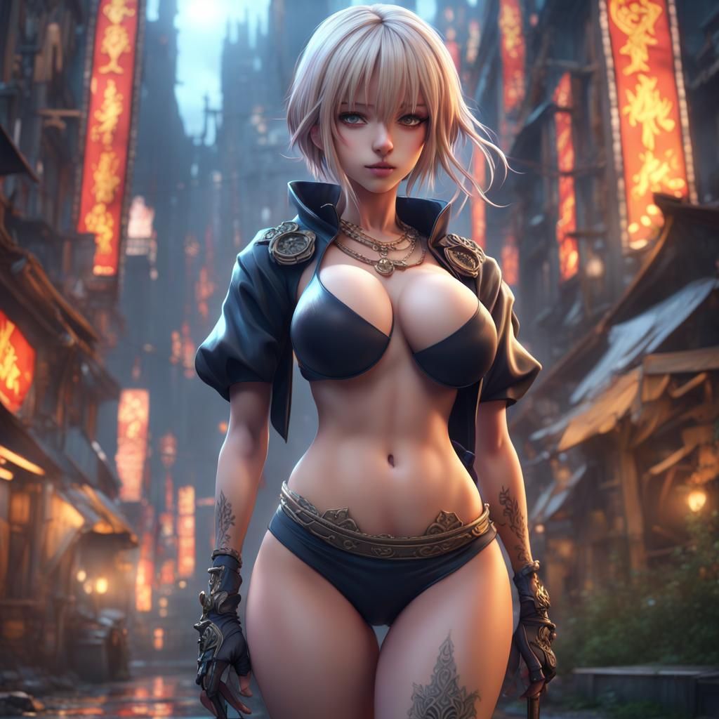 Anime Woman: Detailed Fantasy Art in 8K