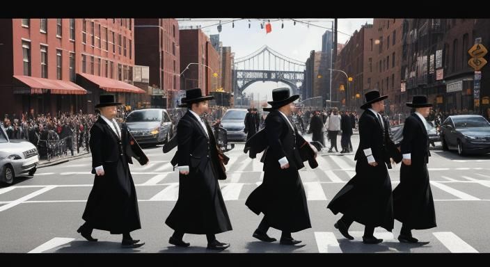 Hasidic Jews on Williamsburg Bridge: Cinematic Street Photog...