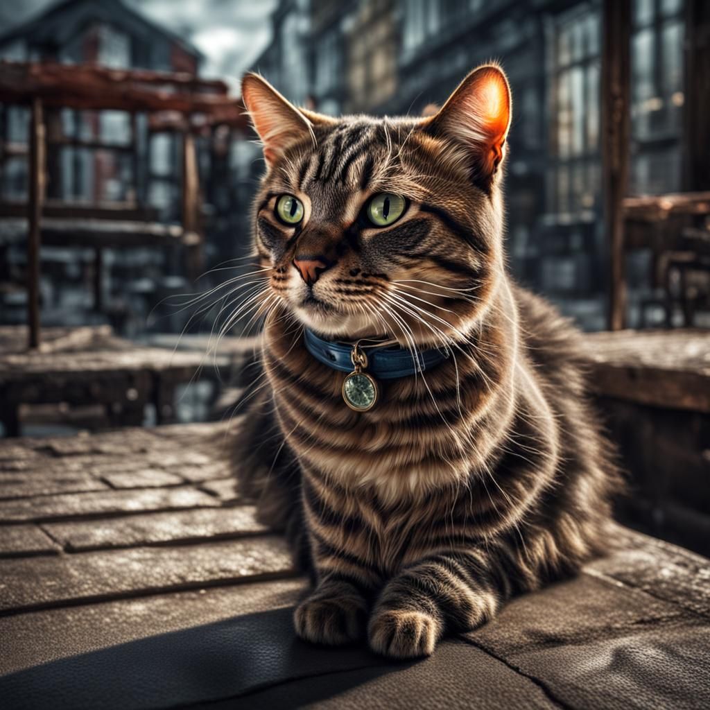 Hyperrealistic Cat with Human-Like Features