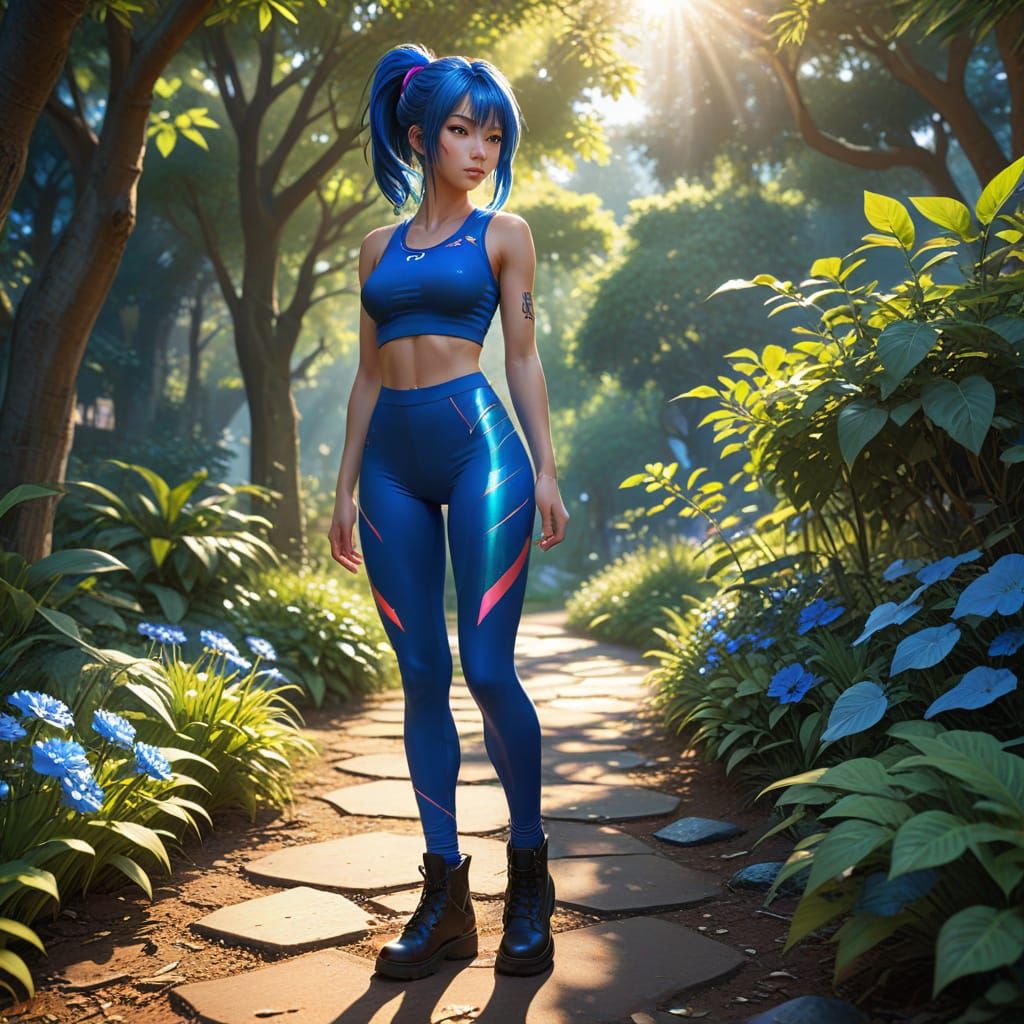 Vibrant Alien Humanoid in Anime Style