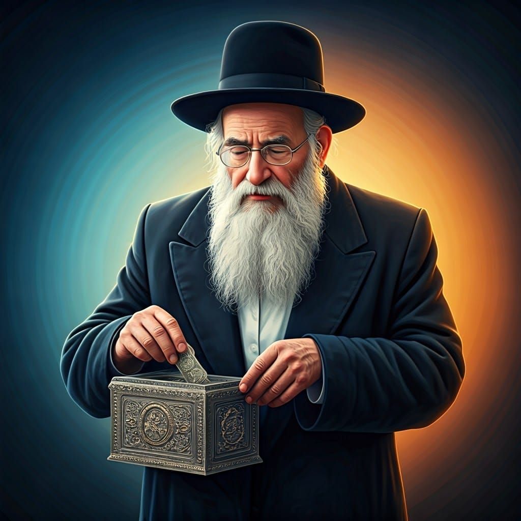 Hasidic Jew Collecting Money: 3D Anime Art