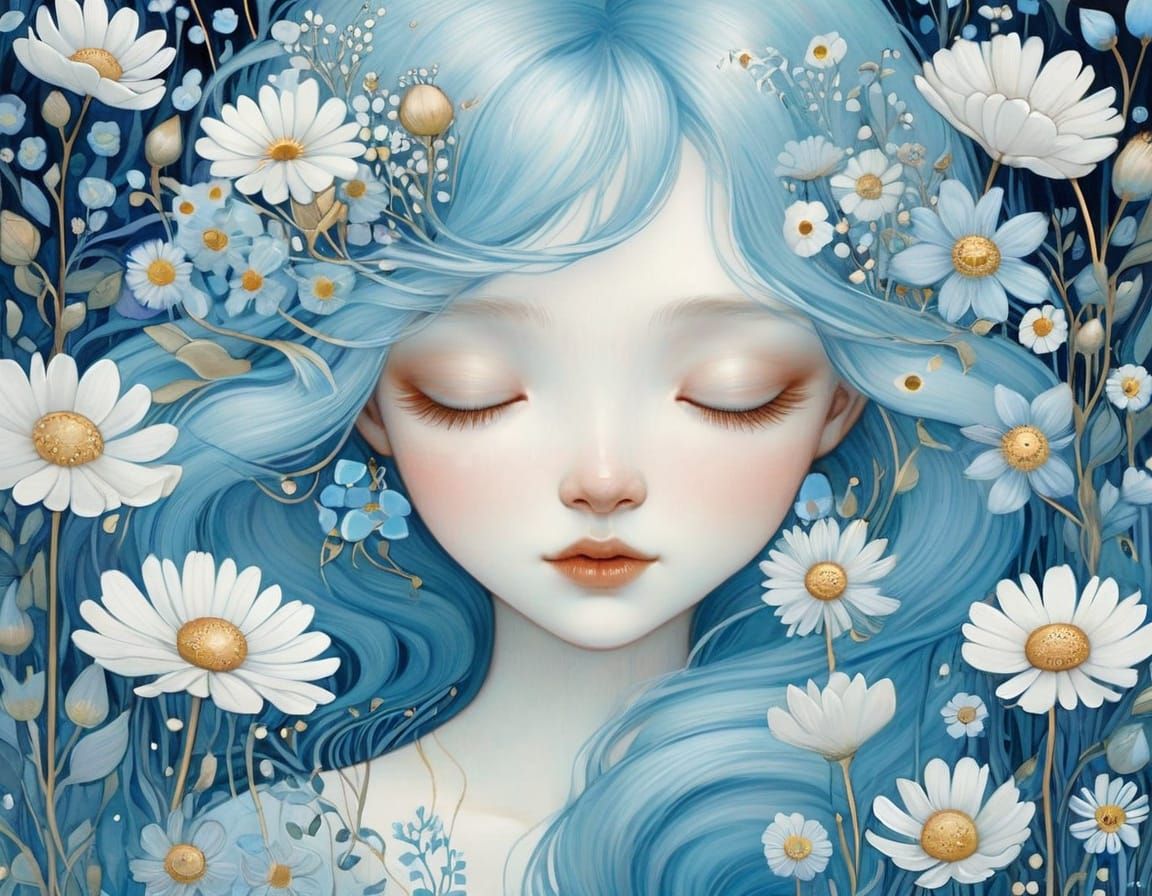 Delicate Pale Blue Wildflowers