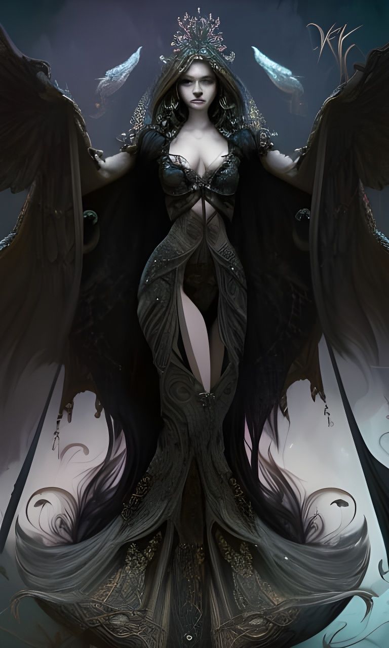 Dark Priestess Portrait in Detailed Digital Art