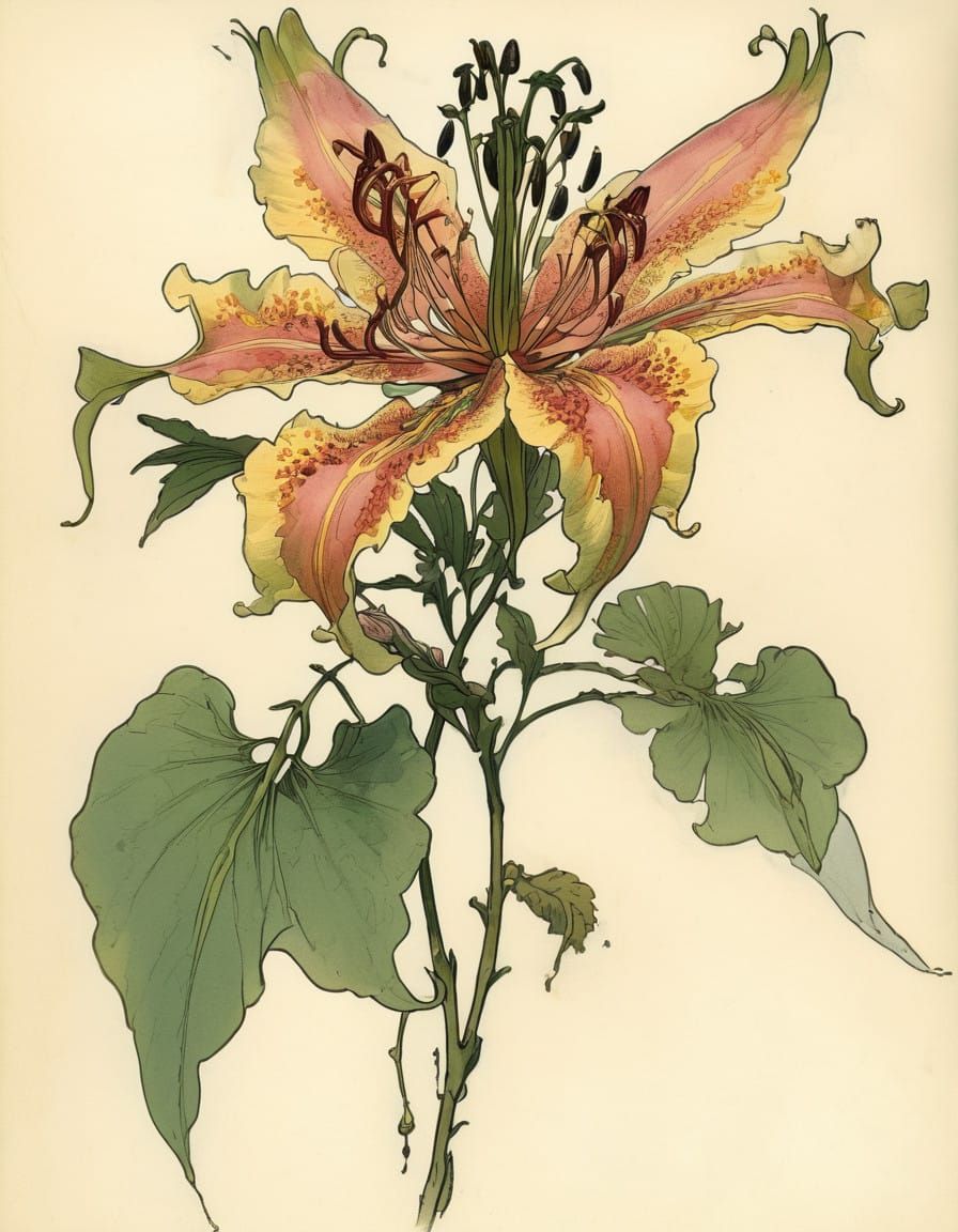 A Vibrant, Whimsical Gloriosa Lily Blossom