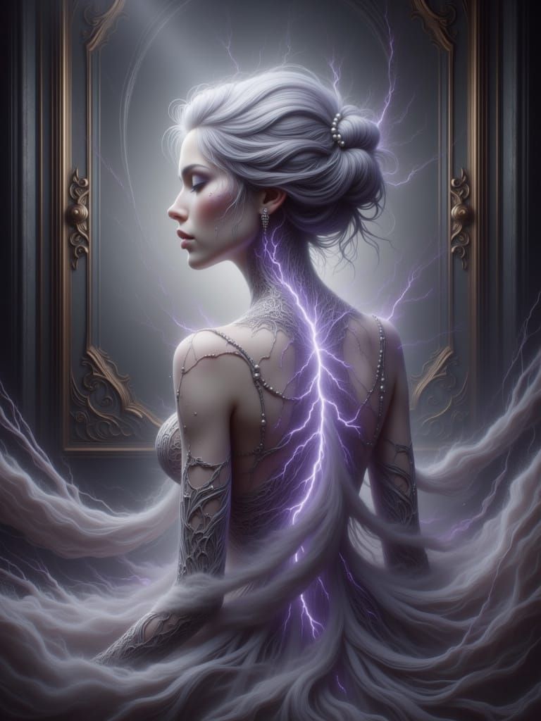 Ethereal Portrait with Fractured Beauty