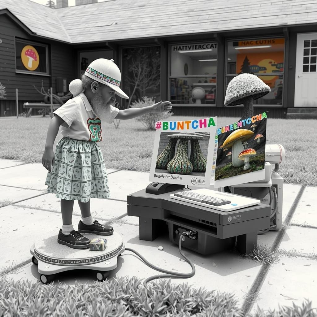 Rainbow Mushroom House in Hyperreal Forest