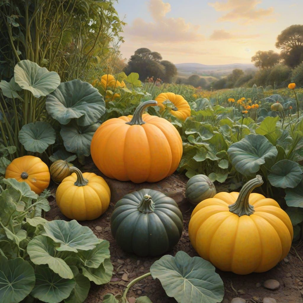 Vibrant Vegetable Garden in Whimsical Impasto Style