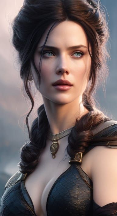 Yennefer in Iron Armor: Digital Illustration