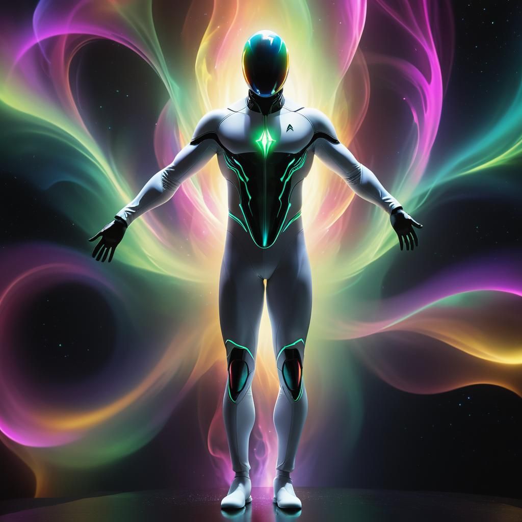 Human Figure Surrounded by Aurora, Digital Matte Painting