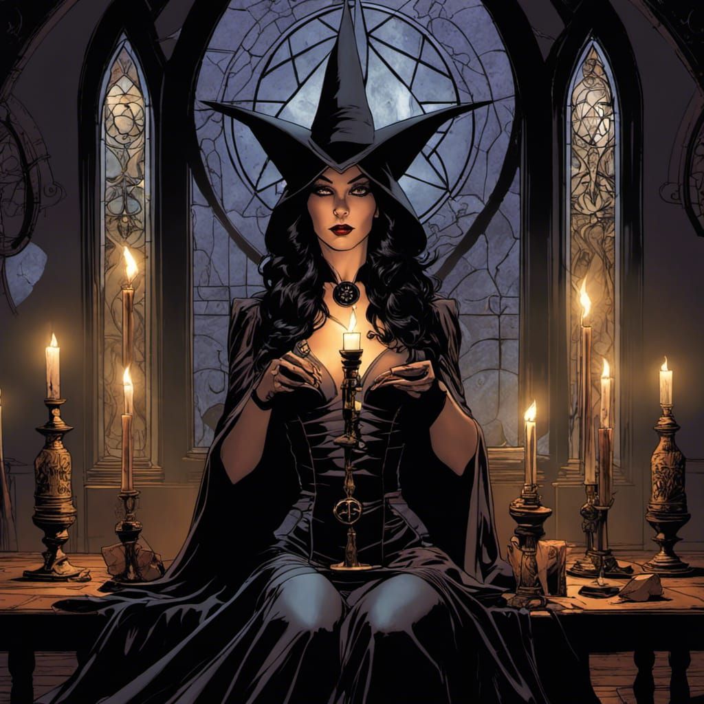 Morgan le Fay in Dark Goth Fantasy Style