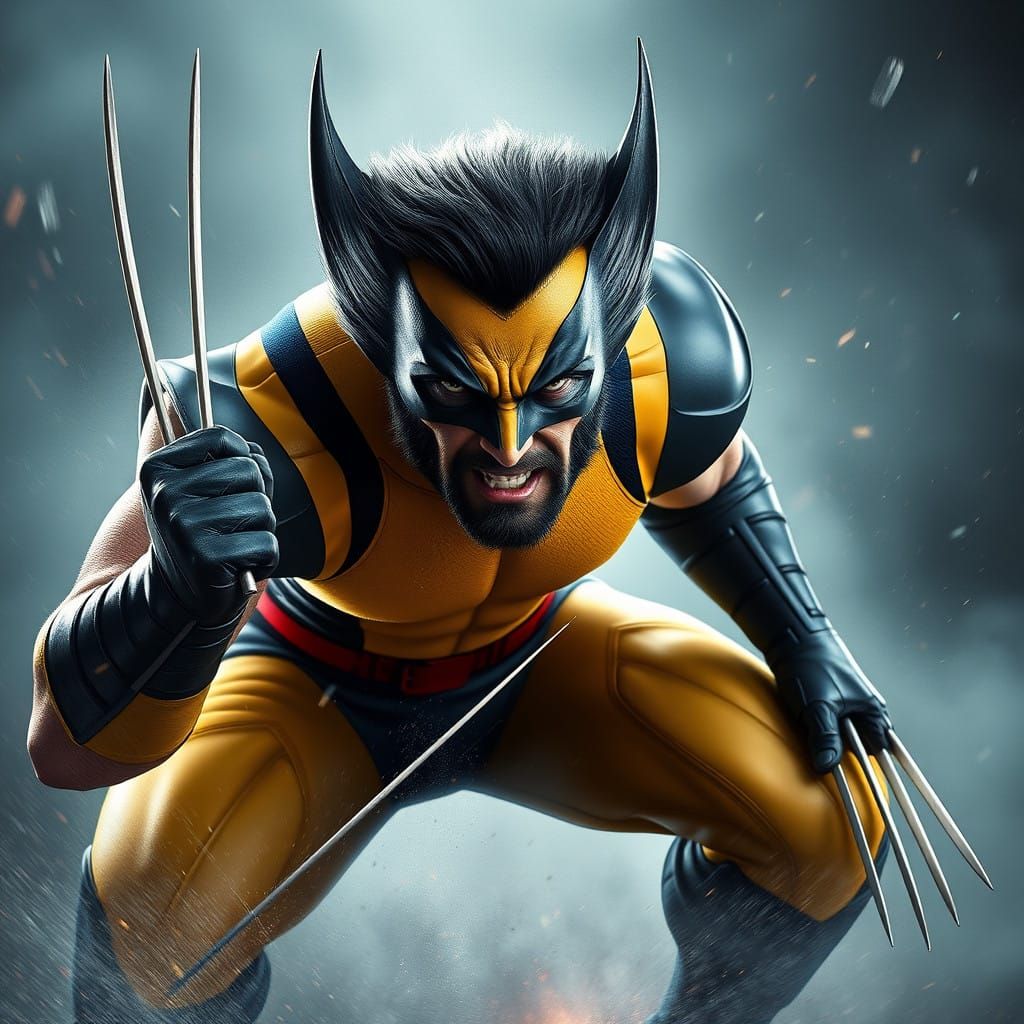 Actor Hugh Jackman Portrays Wolverine in a Gritty Comic Book...
