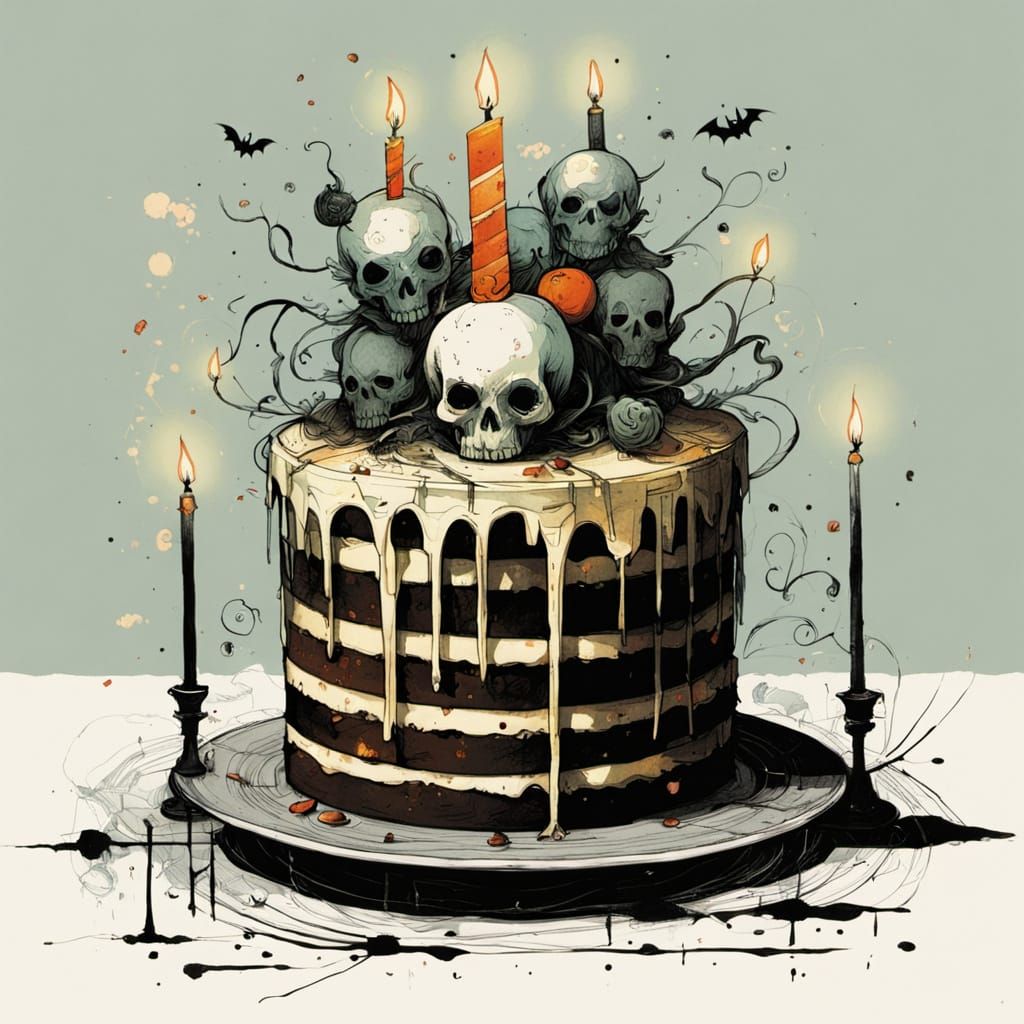 Spooky Birthday Celebration with Haunted Cakes and Ghostly G...