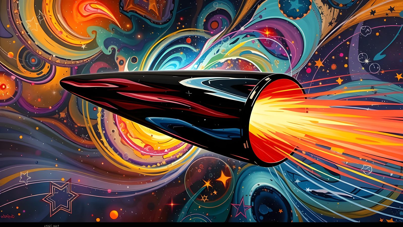 Iridescent Cylinder in a Surrealist Cosmos