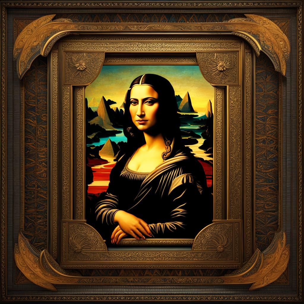 Om Kalthoum as Mona Lisa, Renaissance Style