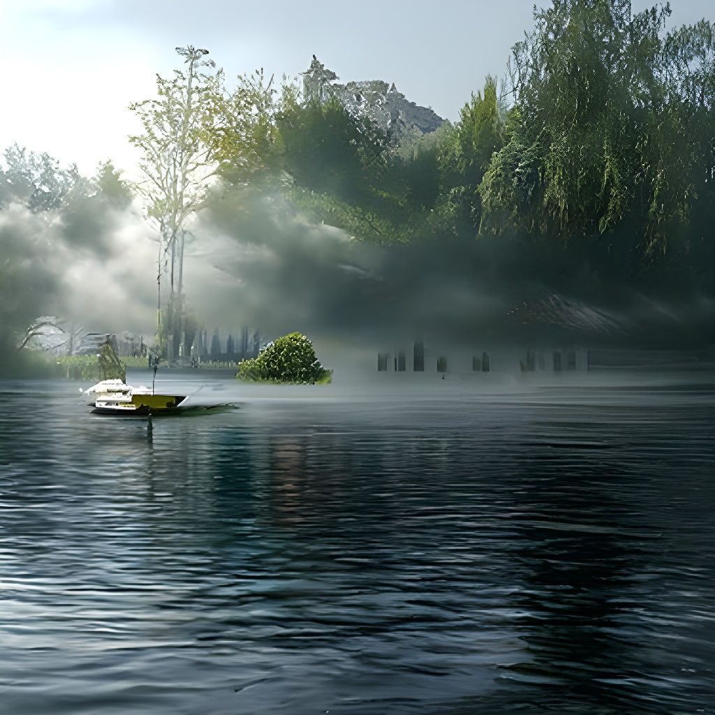 Misty Lake Landscape at Dawn
