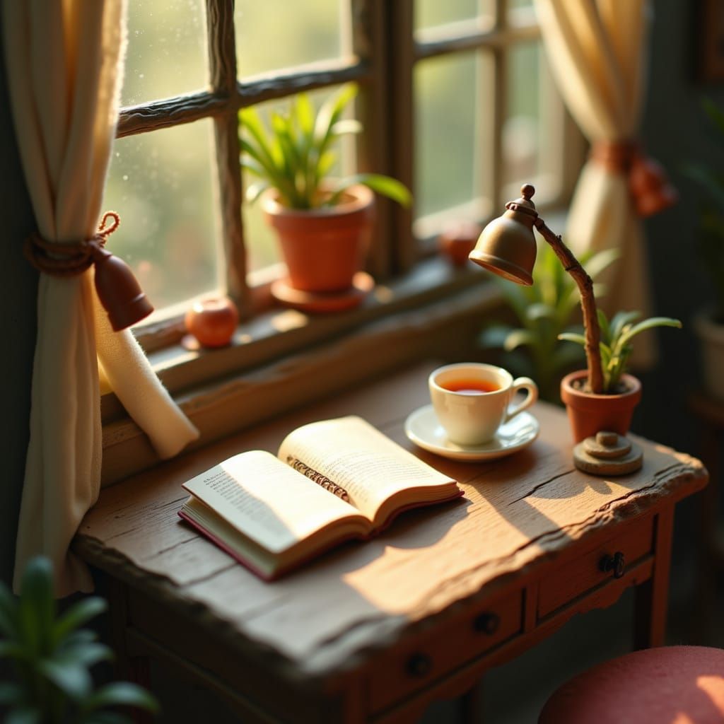 Cozy Sunlit Diorama Room for Contemplation