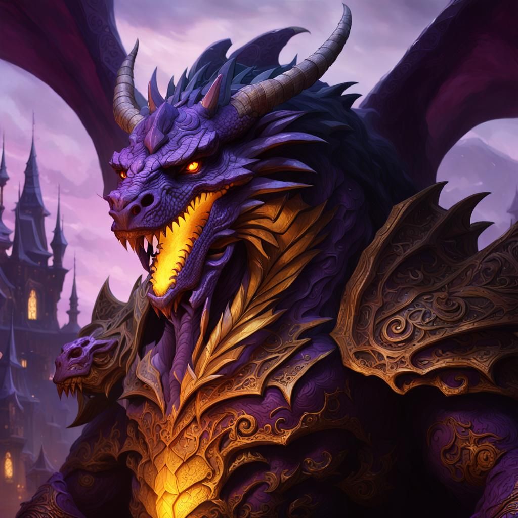 Epic Mega Dragon in Dark Fantasy Style
