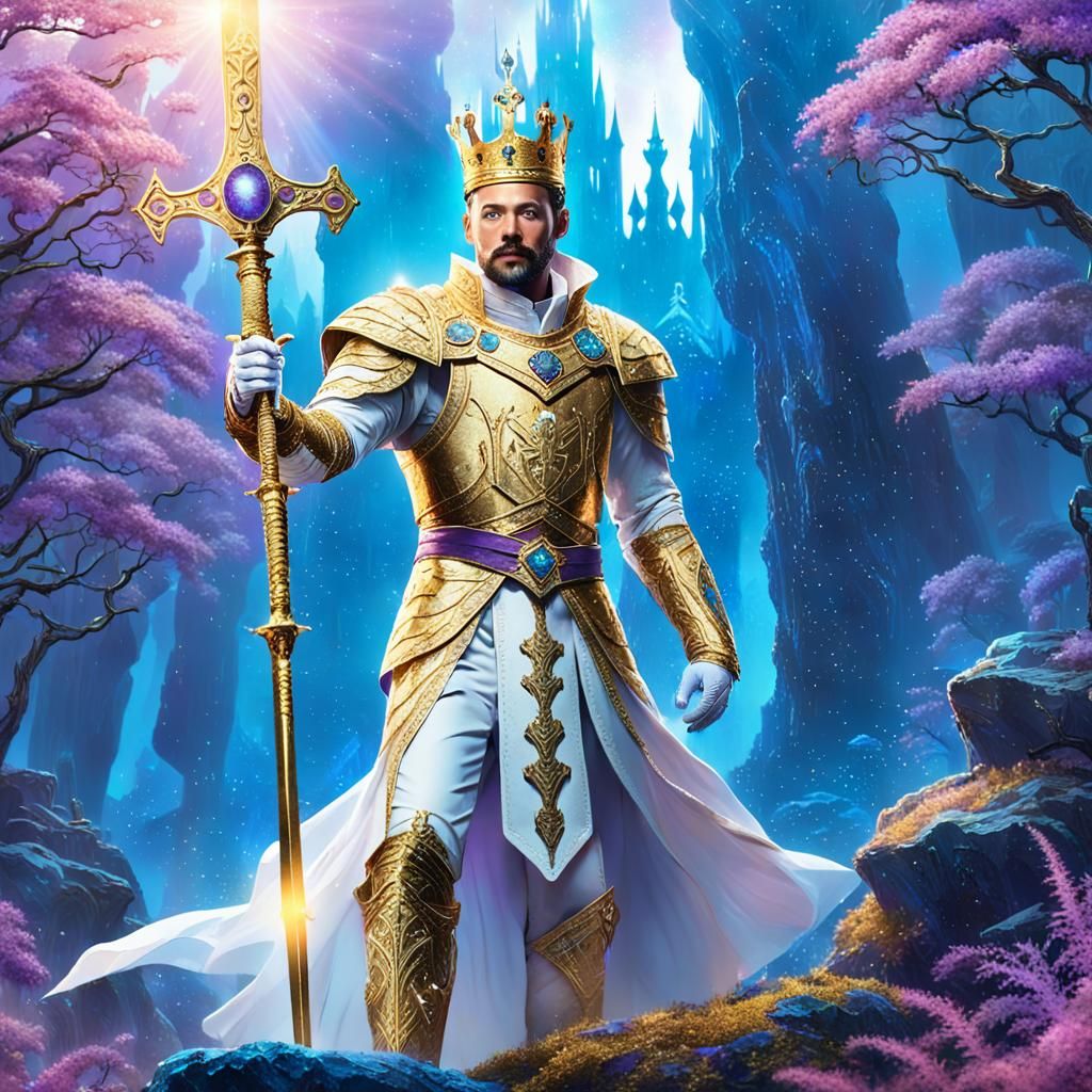 King Arthur Pulls Excalibur in Magical Forest