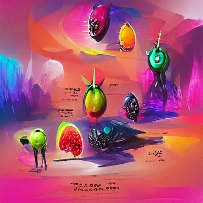 Colorful Alien Fruit Concept Art