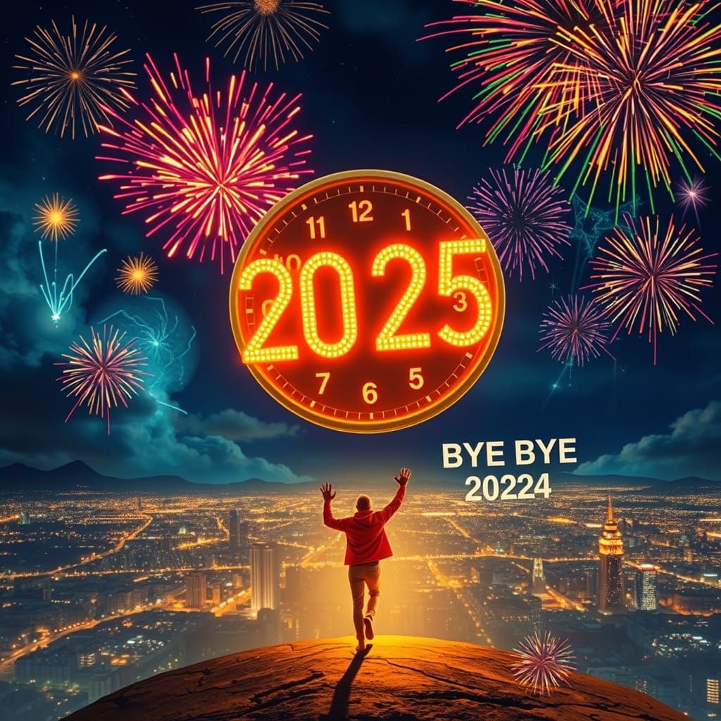 Surreal Clockwork Sky at Midnight in Vibrant Colors