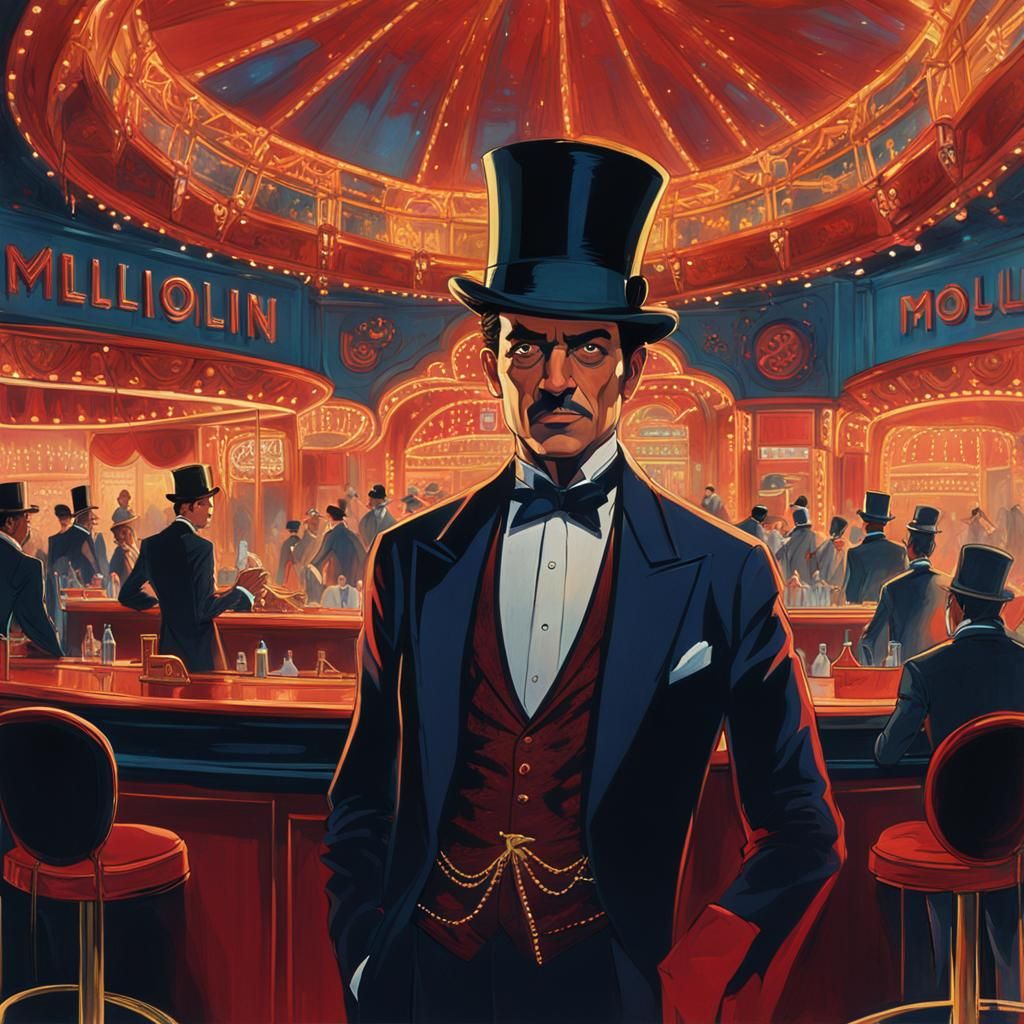 Englishman at Moulin Rouge in Art Deco Style