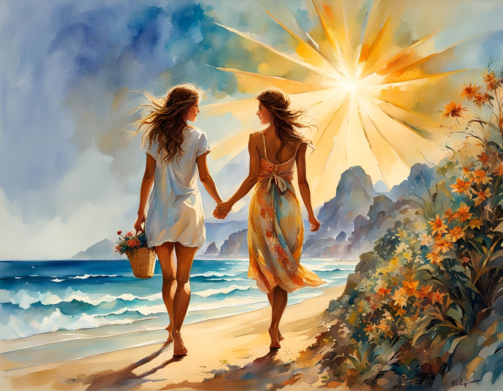 Girl from Ipanema Watercolor Painting