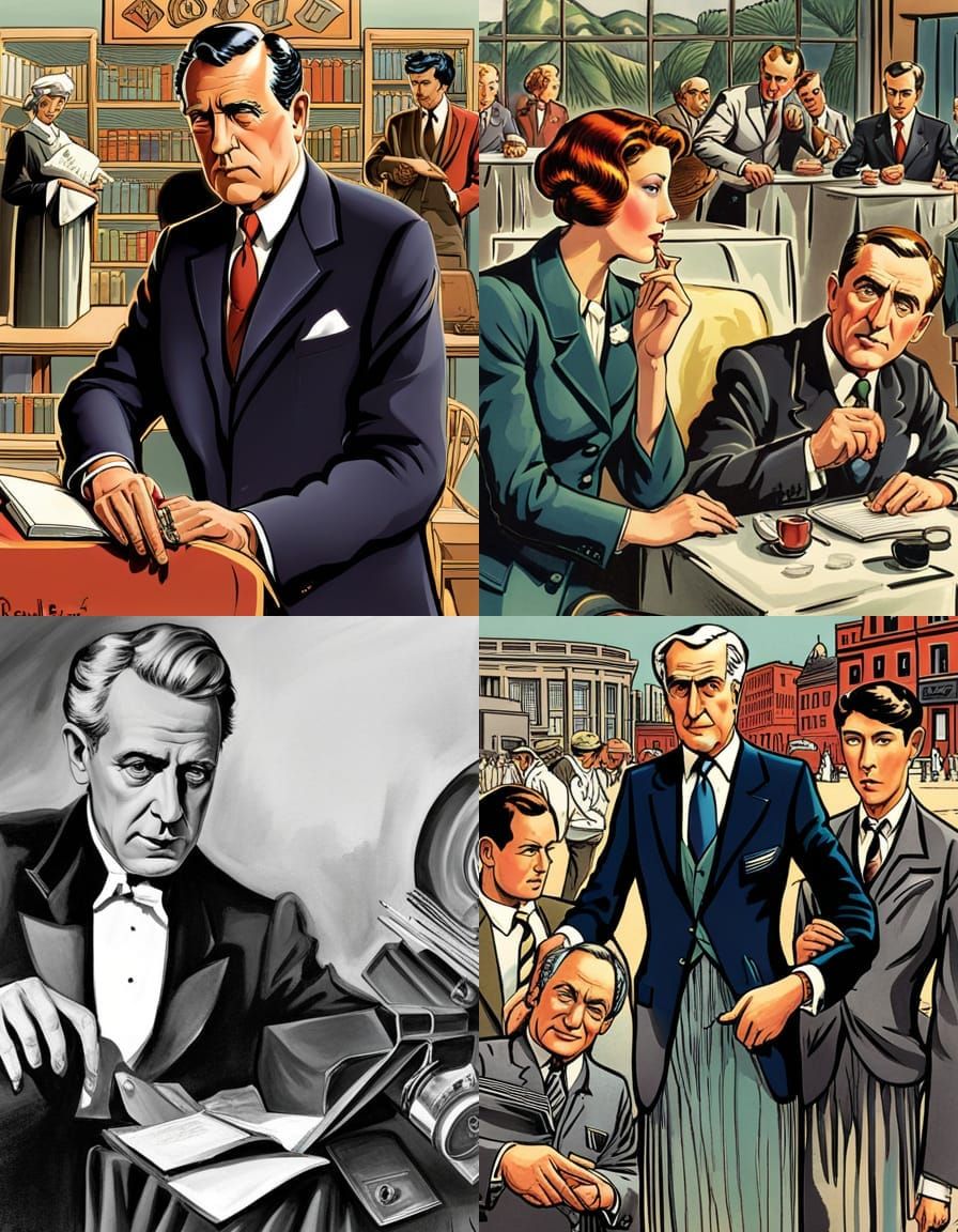 Striking Portrait in Style of Mid-Century Photography