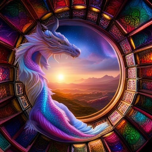 Fiery Dragon Magic in Glass Bottle: Photorealistic Art