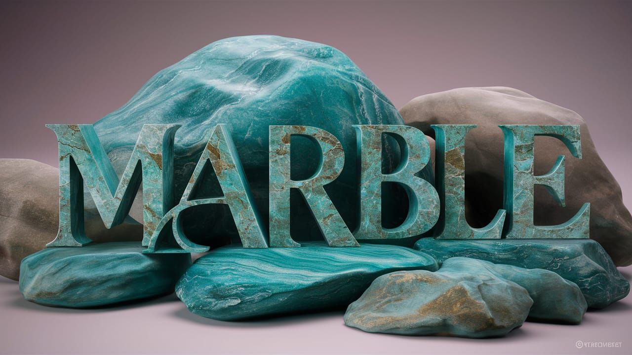 Turquoise Marble Word Art in Ultra-High Resolution