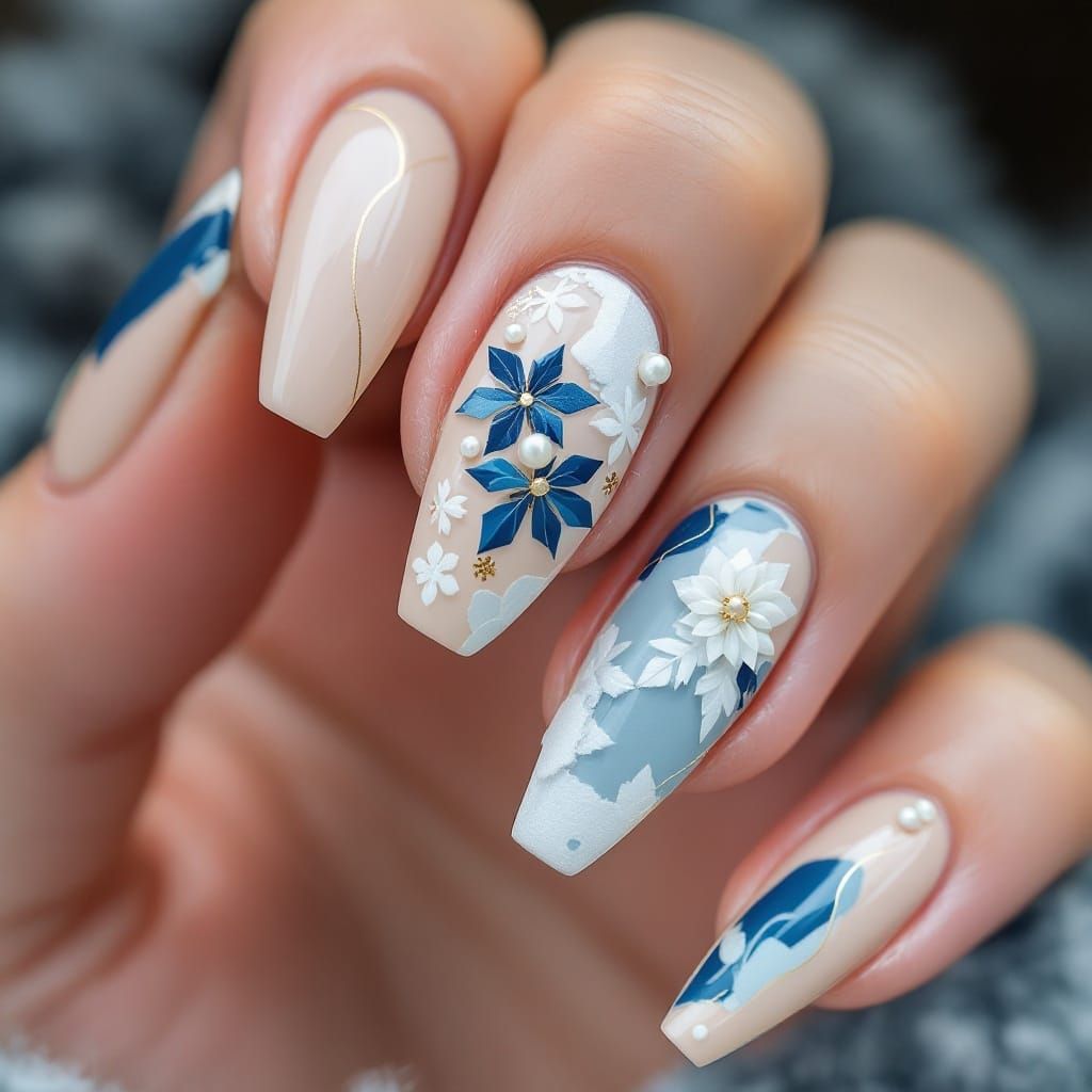 Elegant Stiletto Nails with Minimalist Art Deco Design