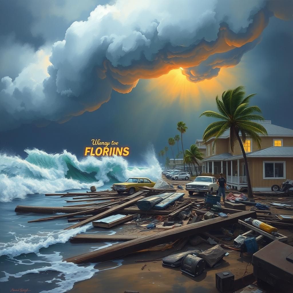 Florida Faces New Storm, Oil Painting by Gurney