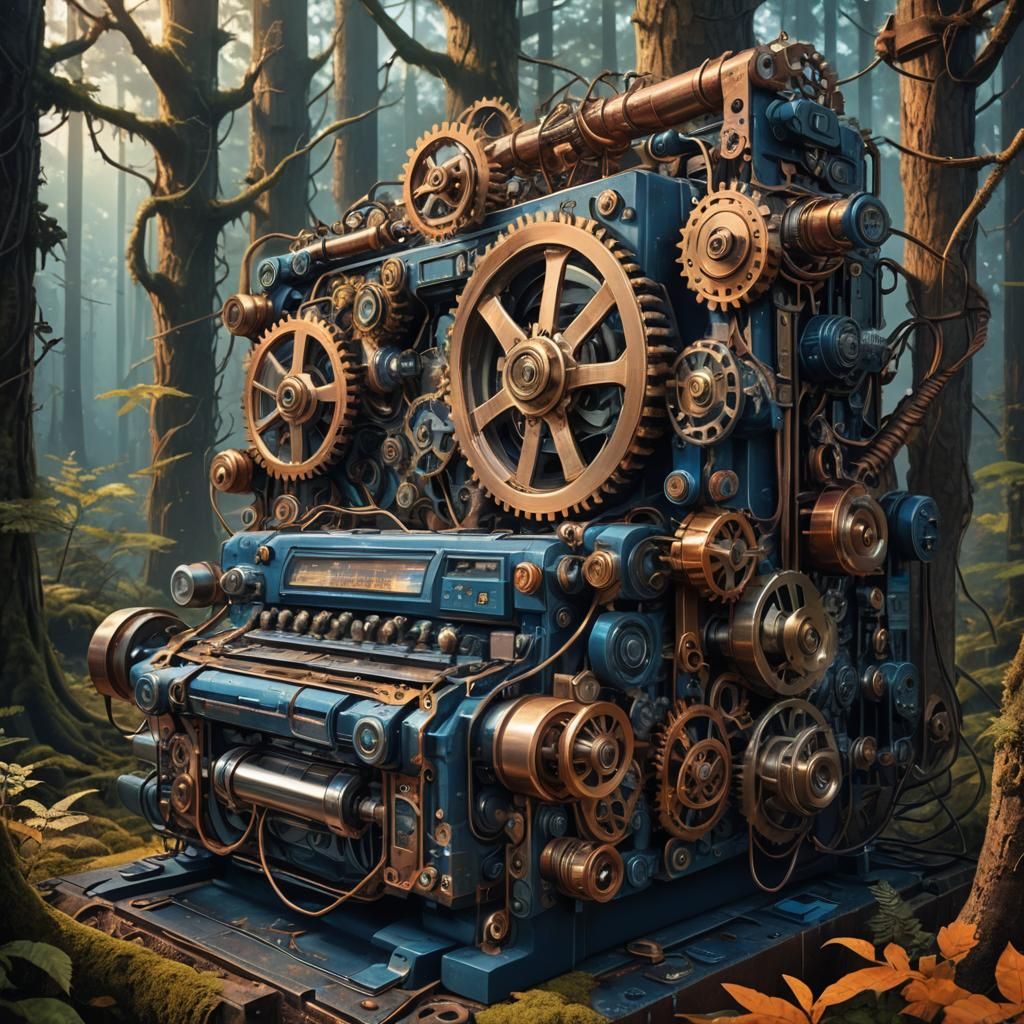 Diesel Engine Cassette Player in Mystical Forest