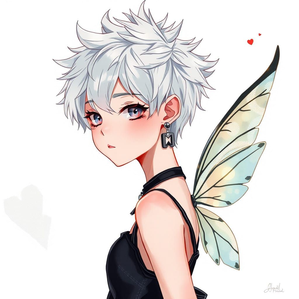 Ethereal Trans Girl Fairy with Emo Punk Style